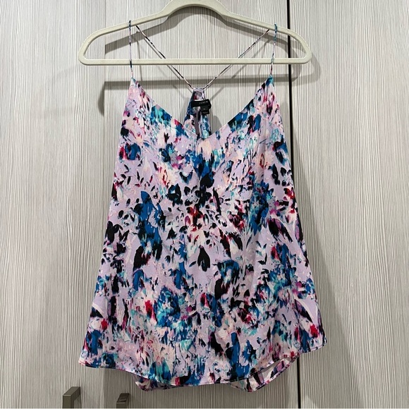 J Crew | 100% Silk Watercolor Racerback Camisole | Pink & Blue Multi | Size 12 - Picture 3 of 11